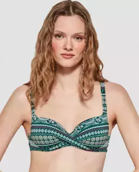 Вместительный лиф бикини с микрогеометрическим принтом Gisela, мультиколор