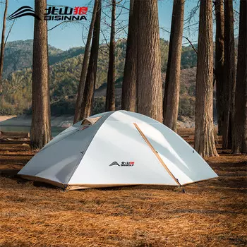 Внештатная палатка Beishan Wolf, уличная одиночная походная палатка, двойная палатка для дикого кемпинга, светлая песочного цвета + влагостойкий коврик + надувной коврик
