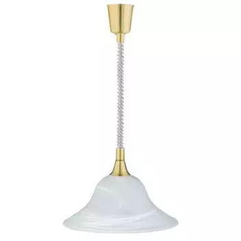 Вневременной подвесной светильник из латуни, матовый белый, протертый, 1x E27, до 60 Вт, 230 В, из металла и стекла, матовый, для спальни, кухни, гостиной, лампы внутреннего освещения Licht-Erlebnisse