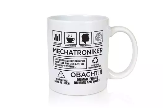 Внимание, проблемы инженера-мехатроника | Автомобильная кружка белая LieblingsPrint24
