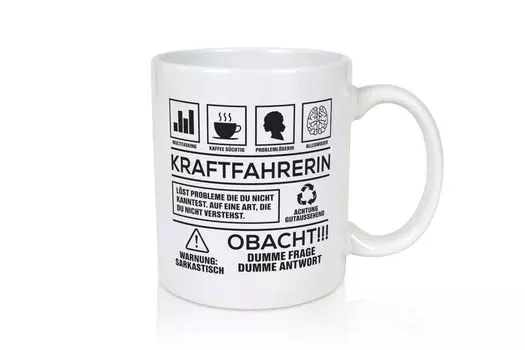 Внимание, проблемы с драйверами | Грузовики | Водитель грузовика - белая кружка LieblingsPrint24