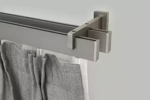 Внутренняя беговая дорожка GARESA "FLAT", 2 направляющие, желаемая длина, прямоугольный профиль, настенный монтаж, идеальный ход, современная, выдвижная 130 см, цвет vernickelt