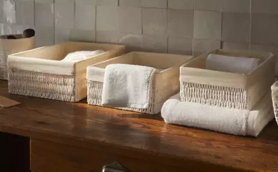 Внутренняя корзина из ткани прямоугольной формы Zara Home, белый