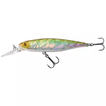 Воблер Jerkbait Minnow WXM MNWDD 76 SP зеленая спина CAPERLAN, зеленый белый