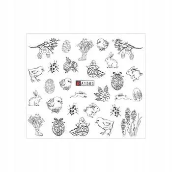 Водная наклейка для ногтей, украшения для маникюра А1583, AllePaznokcie