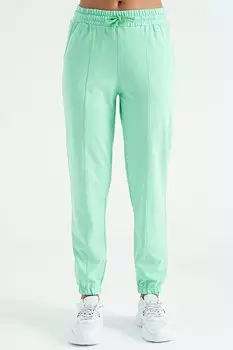 Водно-зеленый женский спортивный костюм с разрезом спереди и детальной эластичной стандартной формой для бега трусцой Veryperi