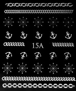 Водные металлические наклейки для ногтей - № 15А., Raisin