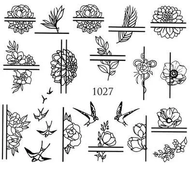 Водные наклейки для ногтей - №1027, Raisin