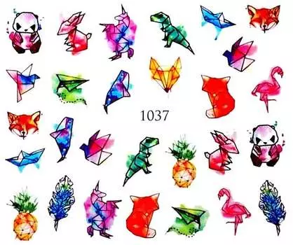 Водные наклейки для ногтей - №1037, Raisin