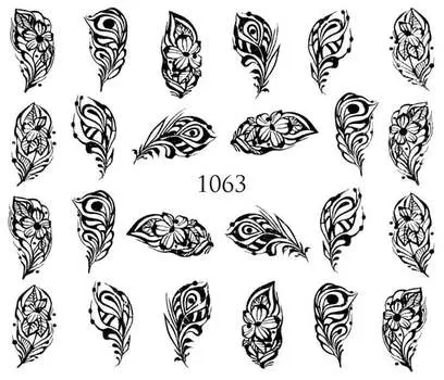 Водные наклейки для ногтей - №1063, Raisin