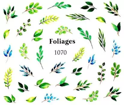 Водные наклейки для ногтей - №1070, Raisin