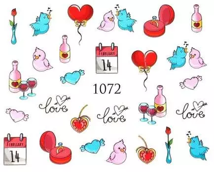 Водные наклейки для ногтей - №1072, Raisin