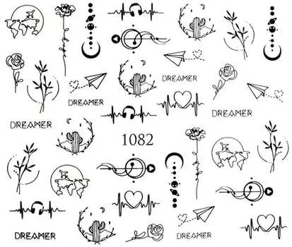 Водные наклейки для ногтей - №1082, inna