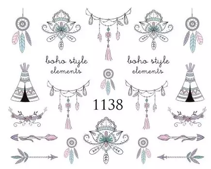 Водные наклейки для ногтей - №1138, Raisin