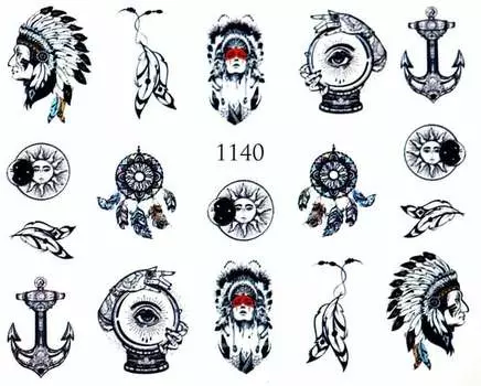 Водные наклейки для ногтей - №1140, Raisin