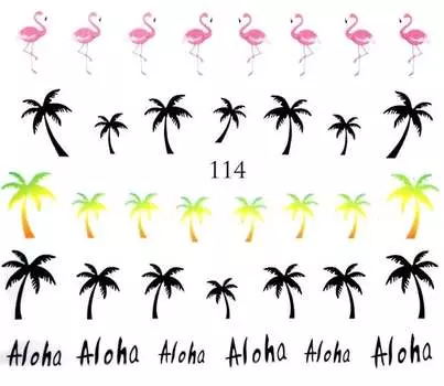 Водные наклейки для ногтей № 114 - для декора на гибридном и классическом лаке, УФ-геле и акриле., inna