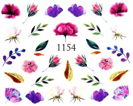 Водные наклейки для ногтей - №1154, Raisin