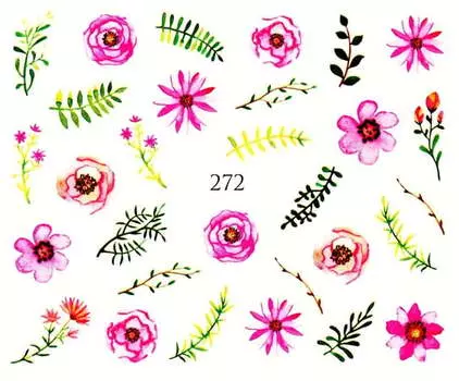 Водные наклейки для ногтей - №272, Raisin