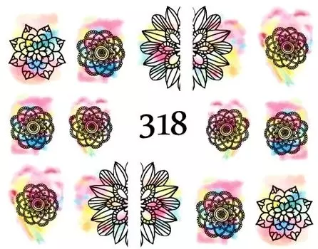 Водные наклейки для ногтей - №318, inna
