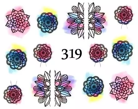 Водные наклейки для ногтей - №319, inna