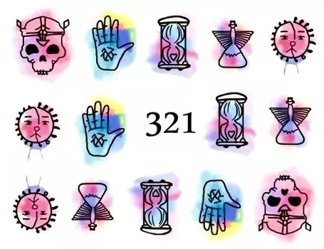 Водные наклейки для ногтей - №321, inna