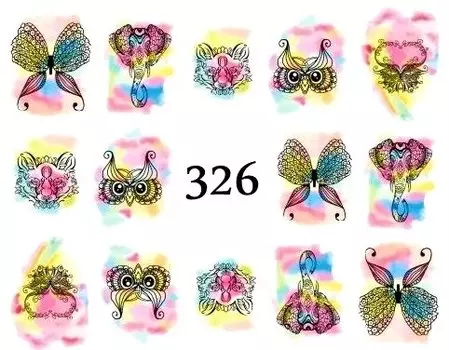 Водные наклейки для ногтей - №326, inna