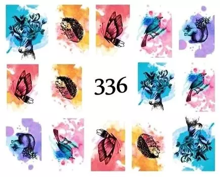 Водные наклейки для ногтей - №336, inna