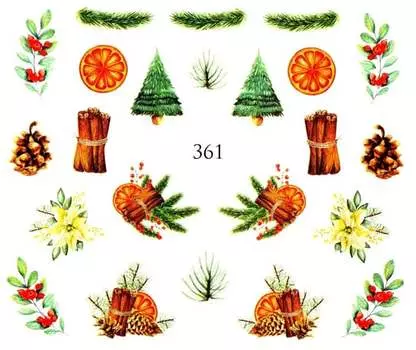 Водные наклейки для ногтей - №361, Raisin