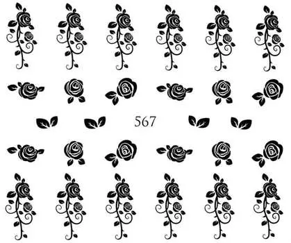 Водные наклейки для ногтей - №567, Raisin