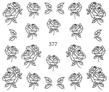 Водные наклейки для ногтей - №577, Raisin