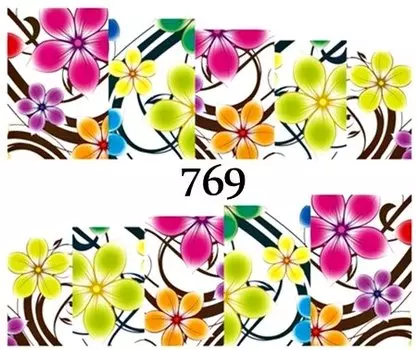 Водные наклейки для ногтей - №769, Raisin