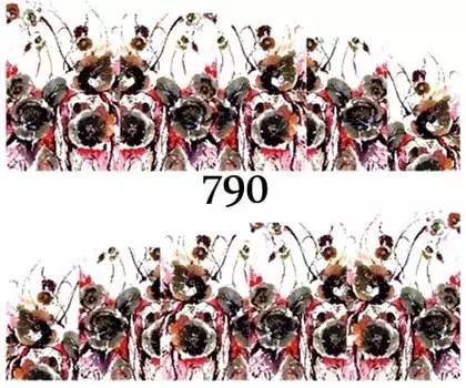 Водные наклейки для ногтей - №790, Raisin