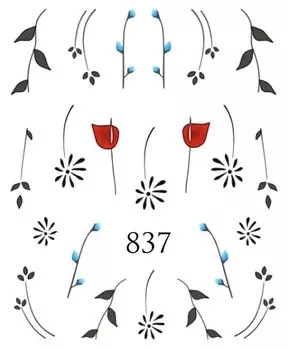 Водные наклейки для ногтей - №837, Raisin