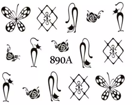 Водные наклейки для ногтей - № 890А, Raisin