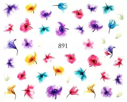 Водные наклейки для ногтей - №891, Raisin