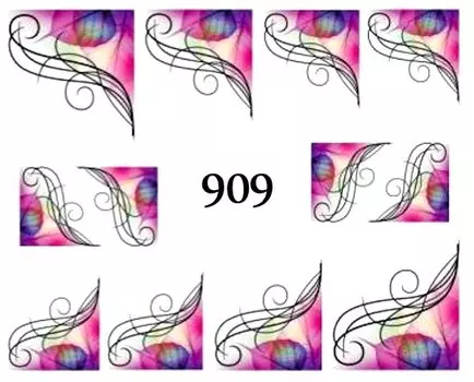 Водные наклейки для ногтей - №909, Raisin