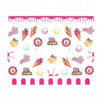 Водные наклейки для ногтей № BN 825 сладкие десерты, AllePaznokcie