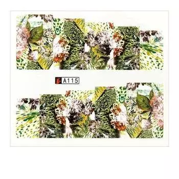 Водные наклейки для ногтей, лист 6,5 х 5,5 см, на 10 пальцев, № 1 А115 Molly Lac