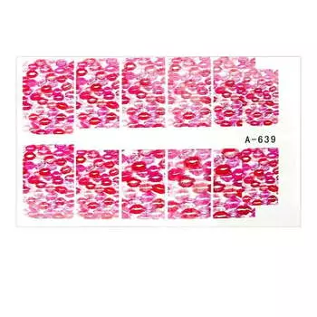 Водные наклейки для ногтей, лист 9 х 5,5 см, № 639 MollyLac, Molly Lac