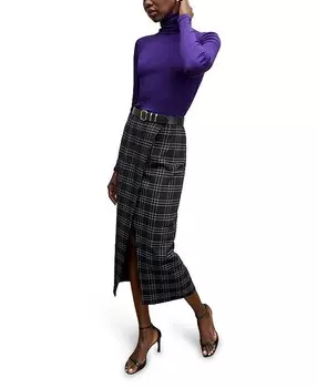 Водолазка Axam - хлопок пима в рубчик M.M.LaFleur, фиолетовый