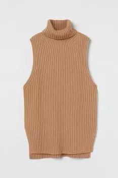 Водолазка без рукавов H&amp;M, темно-бежевый