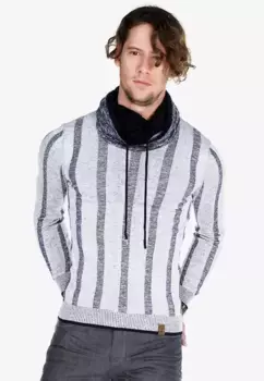 Водолазка Cipo & Baxx с утепляющим воротником-шалькой, голубой