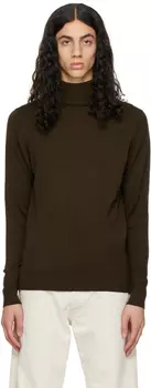 Водолазка цвета хаки с длинным рукавом Sunspel