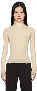 Водолазка цвета томата с оттенком белого Baserange