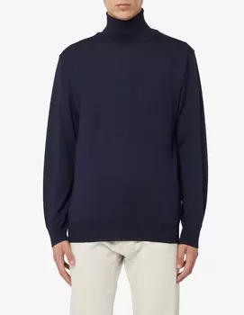Водолазка F16 из шерсти, шелка и кашемира Rinascente Collection, синий