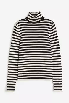 Водолазка H&M Turtleneck, черный/кремовый