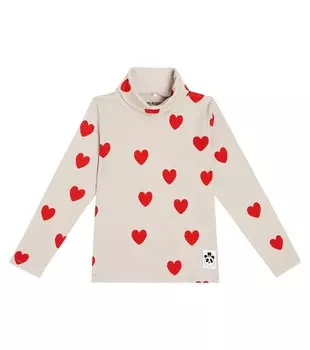 Водолазка hearts из смесового хлопка Mini Rodini, мультиколор
