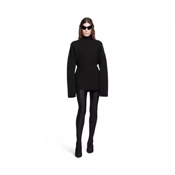 Водолазка Hourglass из черного кашемирового трикотажа BALENCIAGA, черный