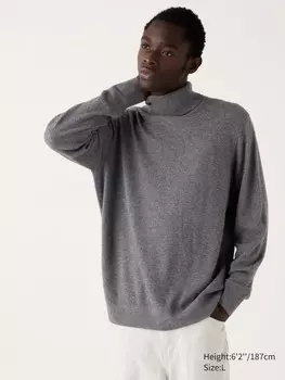 Водолазка из 100% кашемира Uniqlo, цвет 07 серый