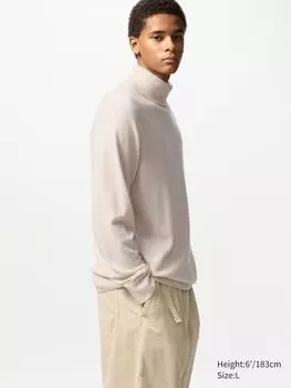 Водолазка из 100% кашемира Uniqlo, цвет 30 бежевый